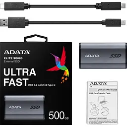 Зовнішній SSD накопичувач Adata Elite SE880 500 GB [AELI-SE880-500GCGY] [97605] - мініатюра 6