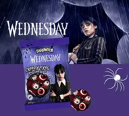 Шоколадні цукерки Halloween Wednesday Creepy Eyes Milk Chocolate 200г - мініатюра 4