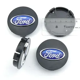 Ковпачки на литі диски Ford 60х55 мм / Чорно-Сині 4 шт - мініатюра 3