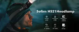 Налобний ліхтарик Sofirn HS21 акумуляторний світлодіодний ліхтар Black (19278) - мініатюра 5