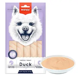Wanpy Creamy Lickable Treat Duck ВАНПІ КАЧКА рідкі ласощі для собак, 5 шт по 14 г