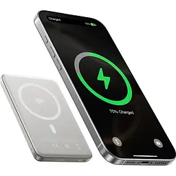 Зовнішній акумулятор Baseus PicoGo Ultra Slim Qi2 10000mAh 27W Silver (E0027203) [152273] - мініатюра 4