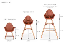 Стілець для годування Childhome Evolu 2 з бампером, коричневий (CHEVOCHRU) - мініатюра 4