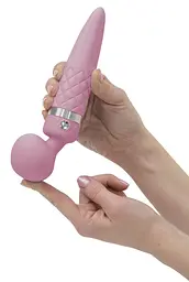 Вібромасажер 2в1 PILLOW TALK - Sultry Pink, класичний масажер і вібратор з ротацією, підігрів - мініатюра 7