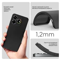 Силіконовий чохол BeCover для Nubia V60 Black (712773) - мініатюра 4