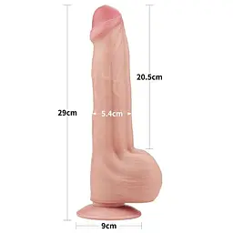 Фалоімітатор - Sliding-Skin Dual Layer Dong 11.5" Flesh - мініатюра 3