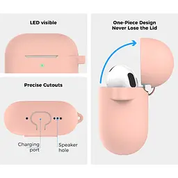 Чохол AhaStyle Colorful Silicone Case для AirPods 4 Pink [133815] - мініатюра 3