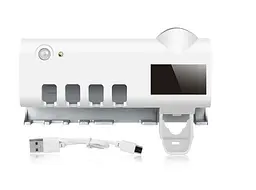Автоматичний дозатор - диспенсер зубної пасти Toothbrush sterilizer / УФ-стерилізатор / Тримач зубних щіток / Органайзер для