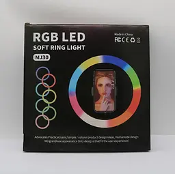 Лампа кільцева LED Ring Light MJ 300 RGB 30 см з USB і тримачем телефона, регулювання яскравості - мініатюра 5