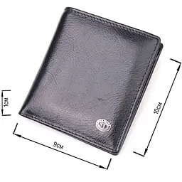 Компактний гаманець для грошей із натуральної гладкої шкіри ST Leather 19418 чорний - мініатюра 3