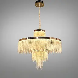 Люстра кришталева Diasha 376-800GD золото LED 165Вт багатоярусна підвісна