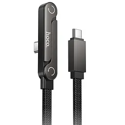 Дата кабель Hoco U150 Exquisite side plug and stand Type-C to Type-C 60W (1.2m) Black