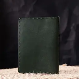 Чудова шкіряна обкладинка на військовий квиток Карта Grande Pelle 16783 зелений - мініатюра 8