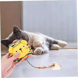 М'яка іграшка для котів EcoToys Лев з котячою м'ятою 11.5x11.5 - мініатюра 6