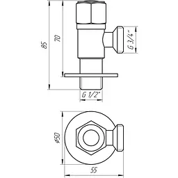 Кран кульовий кутовий Q Professional 1/2″X3/4″ NV-QP888 Black 000025137 - мініатюра 5