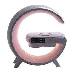 Портативна колонка Smart X BT/TF/Wireless Charger/USB/FM/AUX/Clock UR126 c RGB-підсвічуванням 15 Вт, біла - мініатюра 3