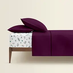Комплект постільної білизни Cosas Plum CS3 Полуторний марсала (Ranfors77_CherryDark_El-FoliageBirds_160) - мініатюра 2