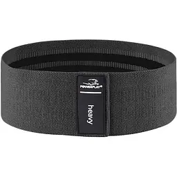Тканинна гумка PowerPlay 4111 Hip Band L Light для фітнесу та спорту Чорна (d_84cm) (PP_4111_Black_L)