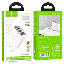Блок живлення Hoco C100A 2 USB зарядний пристрій з дисплеєм - мініатюра 6