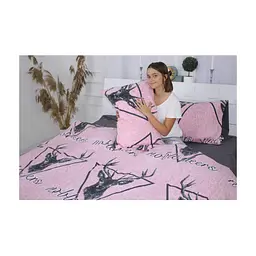 Постільна білизна MirSon Бязь 17-0516 Noble deers pink Євро (2200003644388) - мініатюра 4