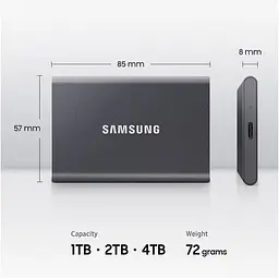 Портативний SSD Samsung 4TB USB 3.2 Gen 2 Type-C T7 Shield - мініатюра 2