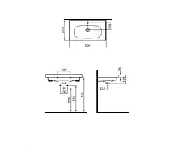 Умивальник Sanwerk "Basics" 100 (UV0000145), Білий - мініатюра 2