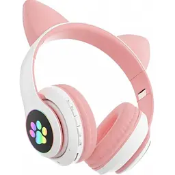 Бездротові навушники Cat ear VZV-23M/7805 Bluetooth з вушками з LED підсвіткою Рожеві - мініатюра 3
