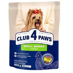 Сухий корм для собак малих порід CLUB 4 PAWS Premium з куркою, 900 г
