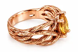 Каблучка з червоного золота з цитрином К-0830 15 - мініатюра 3