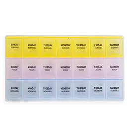 Органайзер для таблеток Weekly Pill Box 7 днів, таблетниця з 21 коміркою 12×21,5 см, пластикова, різнокольорова - мініатюра 3