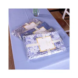 Скатертина MirSon Рогожа №217 Blue Patterns 100x130 см (2200006723332) - мініатюра 4