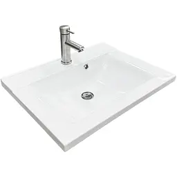 Раковина накладна Adamant QUANTO 60, прямокутна з сифоном Click-Clack + змішувач (4824296208001) - мініатюра 2