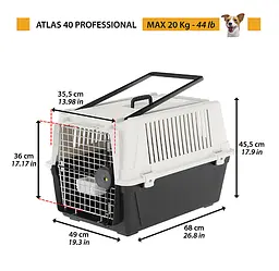 Переноска для собак та котів Ferplast Atlas 40 Professional сіра до 20 кг 68х49х45.5 см 73011021 - мініатюра 2