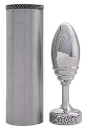 Анальна пробка Doxy Ribbed Butt Plug 11 см (сріблястий) - мініатюра 3