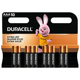 Батарейка Duracell AAA лужні 10 шт. в упаковці (5002509/5006462) - мініатюра 2