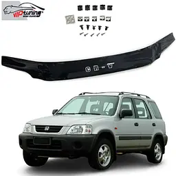 Дефлектор капоту мухобійка Honda CR-V 1995-2002 Євро Кріплення (Vip Tuning) HD07