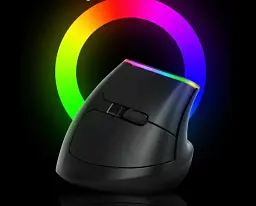 Бездротова вертикальна миша з підсвічуванням Delux M618C RGB Black - мініатюра 2