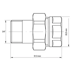 Згін американка Koer 3/4 "прямий KR.341 KR0132 - мініатюра 2
