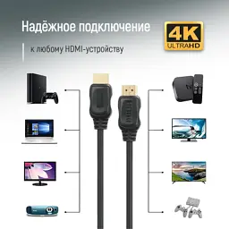 Кабель мультимедійний HDMI M to HDMI M 1.5m V2.0 4K60Hz black ColorWay (CW-CBHD078-BK) - мініатюра 9