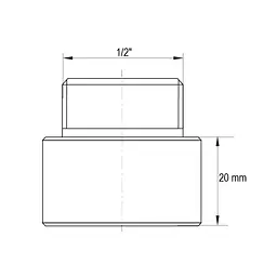Подовжувач Koer 1/2" 20мм (хром) Kf.E06-20.Chr KF0094 - мініатюра 3