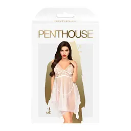 Комплект білизни Penthouse Lingerie Naughty Doll S/M білий - мініатюра 3