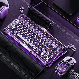 GravaStar Клавіатура магнітна Mercury V75 Pro 80keys, GravaStar x Gateron Jade Gaming, USB-A, 8k, RGB, Iron Purple - мініатюра 6