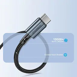 Кабель USB 2.0 Type-C M-M, 1,2 м, 60W обплетення, чорний Choetech - мініатюра 4