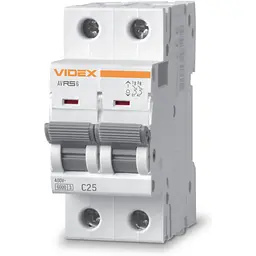 Автоматичний вимикач RS6 2п 25А 6кА С VIDEX RESIST (VF-RS6-AV2C25)