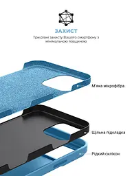 Силиконовый чехол для Apple iPhone 16 Pro Max, ICON2 Case, голубой, противоударный, панель, защита всего корпуса, матовая поверхность Soft Touch, выступает над дисплеем, совместим с защитными стеклами и пленками, с микрофиброй, ArmorStandart (ARM79643) - мініатюра 6