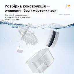 Фонтан для котів GPN-Y02 2,3 л з фільтром, Прозорий - мініатюра 9