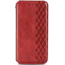 Шкіряний чохол-книжка GETMAN Cubic (PU) для Xiaomi Redmi Note 9 5G / Note 9T Червоний