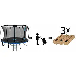 Батут із внутрішньою сіткою THUNDER Inside Ultra 14FT 435 см Black/Blue - мініатюра 12