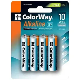 Батарейка ColorWay AA LR6 Alkaline Power (лужні) * 8 blister (CW-BALR06-8BL)
