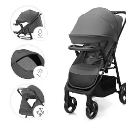 Прогулянкова коляска Kinderkraft Trig 3 Tray Grey (KSTRIG03GRY000T) - мініатюра 5